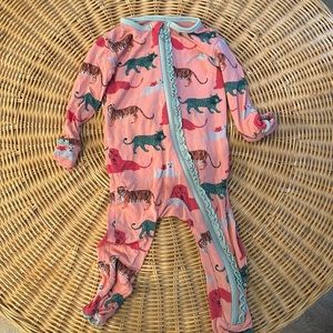 Kickee Pants Coveralls in Strawberry Big Cats